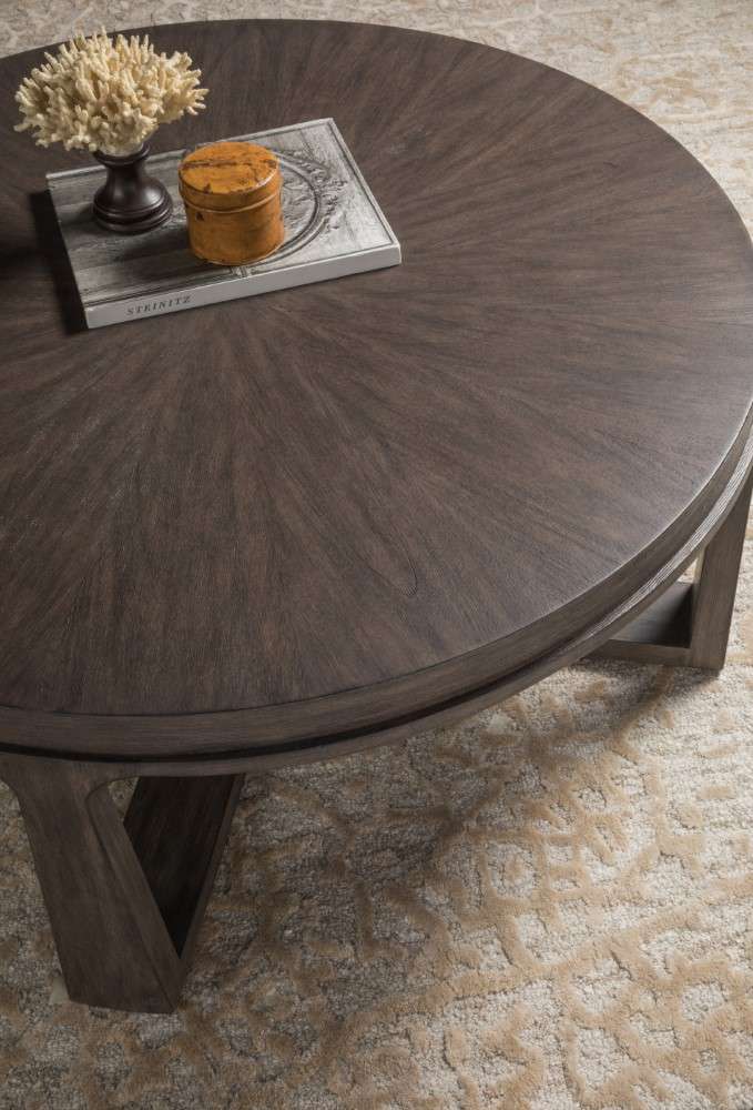 Artistica Home - Cohesion Program Rousseau Round Cocktail Table - Warm medium brown - 01-2228-943-39 veiw 2