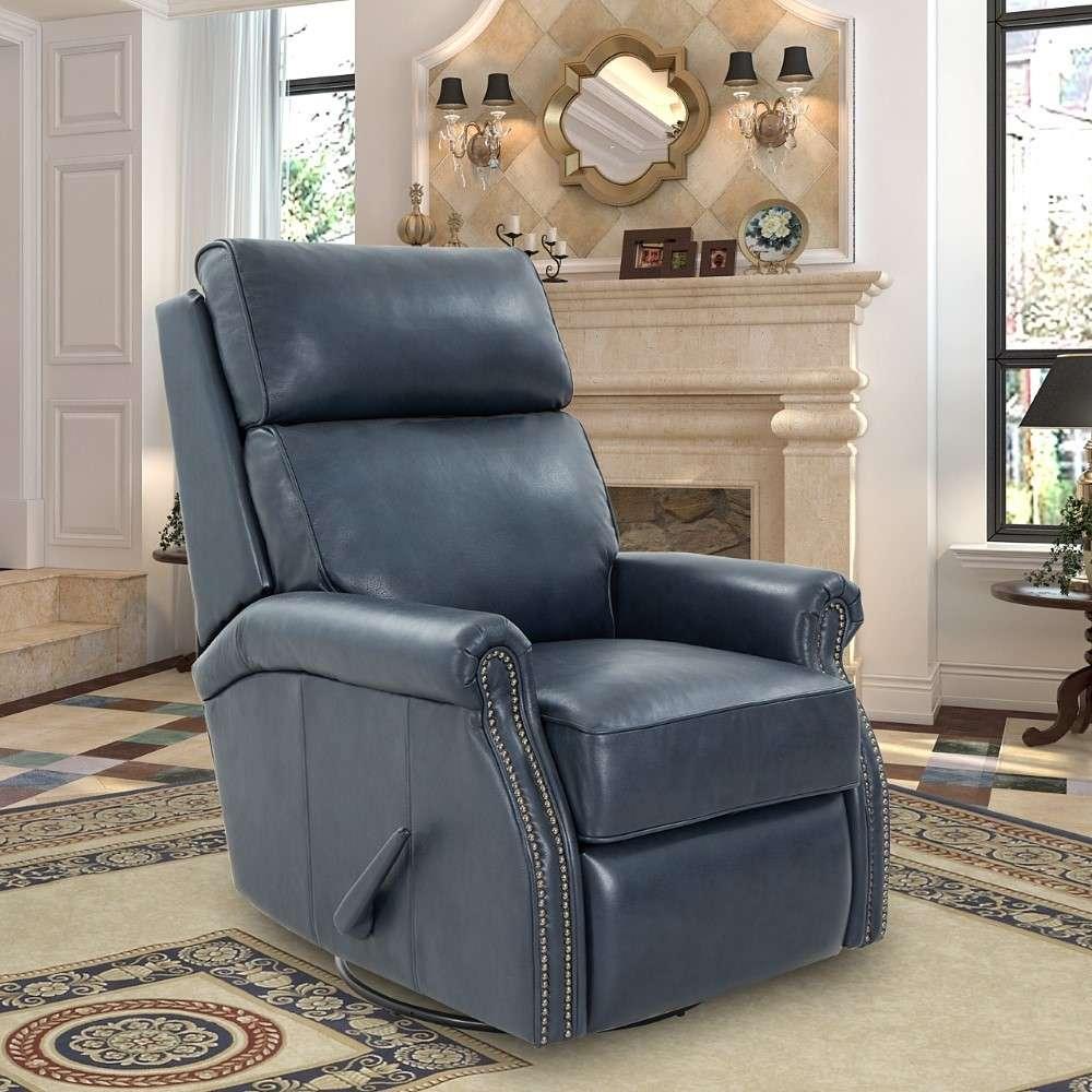 BarcaLounger - Crews Swivel Glider Recliner in Barone Navy Blue - 84001570845 veiw 10