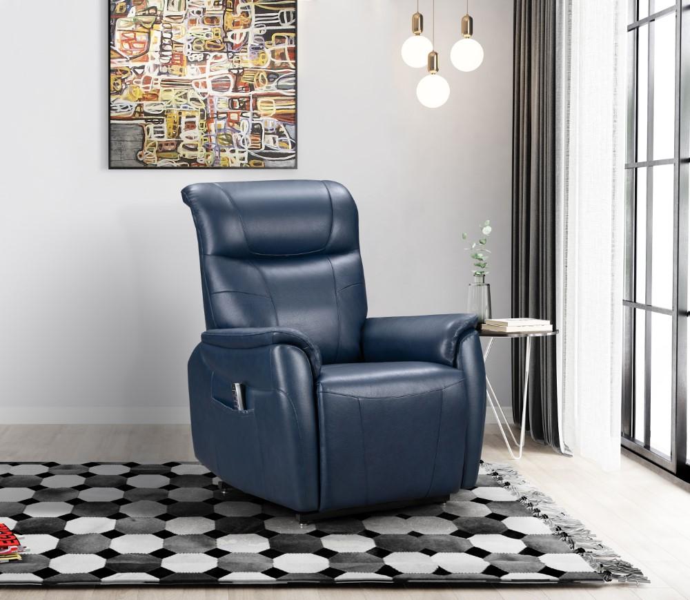 BarcaLounger - Leighton Lift Chair Recliner with Power Head Rest, Power Lumbar & Lay Flat Mechanism in Marco Navy Blue - 23PHL3085373145 view 5