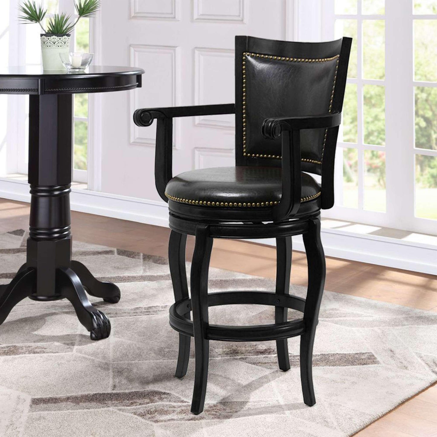 Boraam - 29in Jones Memory Swivel Stool in Black - 52329 veiw 3