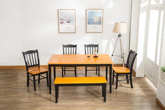 Boraam - 6Pc Shaker Dining Set in Black and Oak - 86536 veiw 1