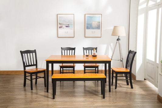 Boraam - 6Pc Shaker Dining Set in Black and Oak - 86536 veiw 2