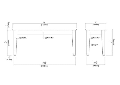 Boraam - Shaker Bench in Walnut - 36636 veiw 3
