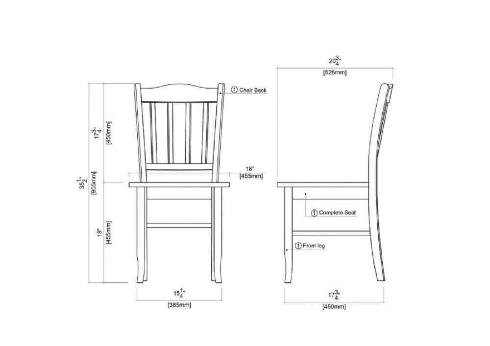 Boraam - Shaker Chair in Black and Oak (Set of 2) - 30536 veiw 8