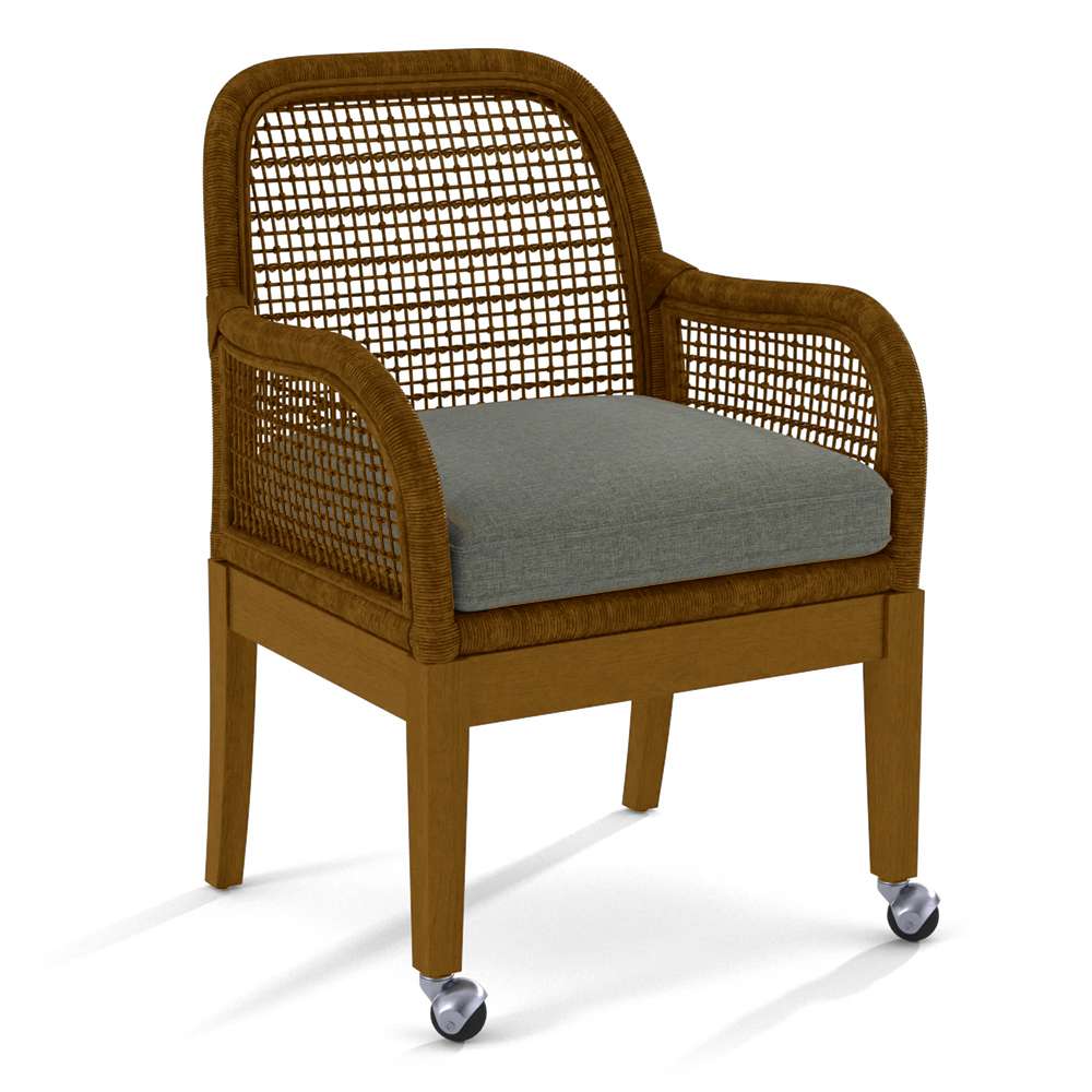Braxton Culler - Boone Arm Chair with Front Casters (Brown Crypton Performance Fabric) - 1017-029CR veiw 1