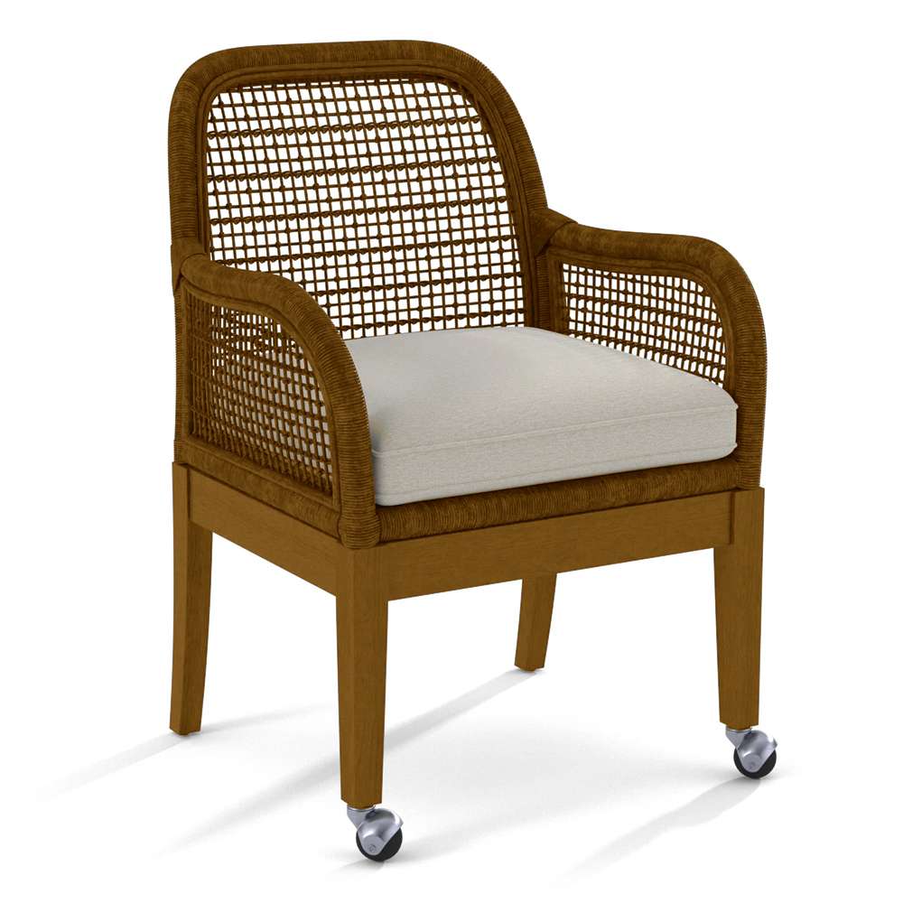 Braxton Culler - Boone Arm Chair with Front Casters (White Crypton Performance Fabric) - 1017-029CR veiw 1