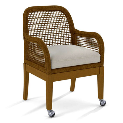 Braxton Culler - Boone Arm Chair with Front Casters (White Crypton Performance Fabric) - 1017-029CR veiw 1