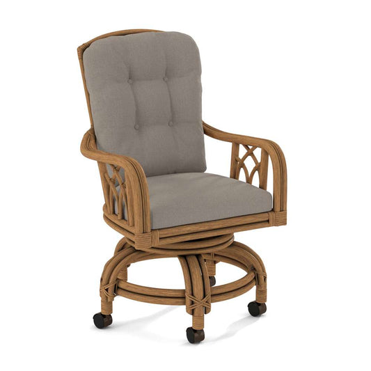 Braxton Culler - Edgewater Swivel Rocker Game Chair with Casters (Brown Crypton Performance Fabric) - 914-106 veiw 1
