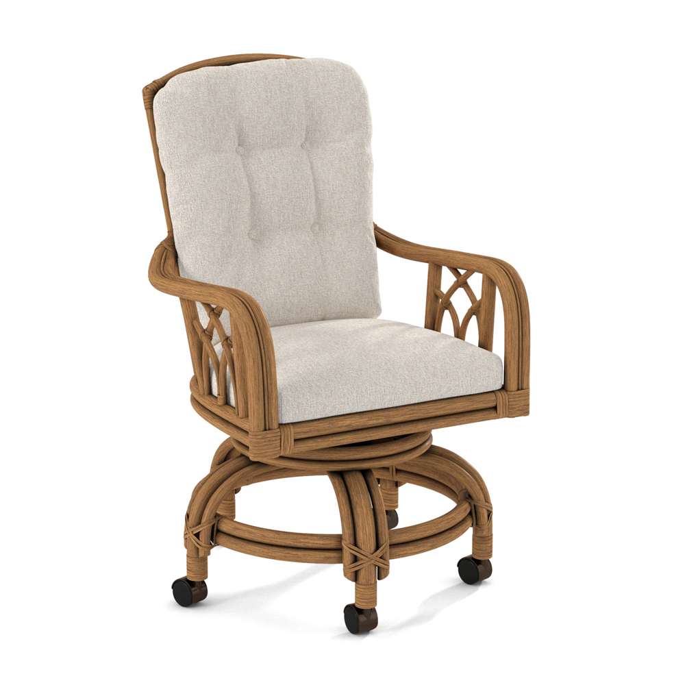 Braxton Culler - Edgewater Swivel Rocker Game Chair with Casters (White Crypton Performance Fabric) - 914-106 veiw 1