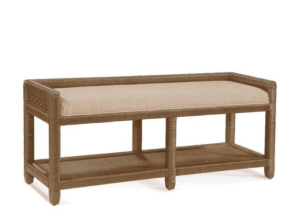 Braxton Culler - Pine Isle Bench with Rail (Beige Crypton Performance Fabric) - 1023-094 veiw 1