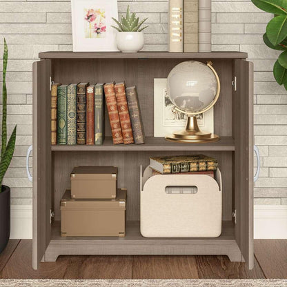 Bush Furniture - Cabot 2 Door Low Storage in Ash Gray - WC31298 veiw 7
