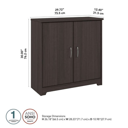 Bush Furniture - Cabot 2 Door Low Storage in Heather Gray - WC31798 veiw 5
