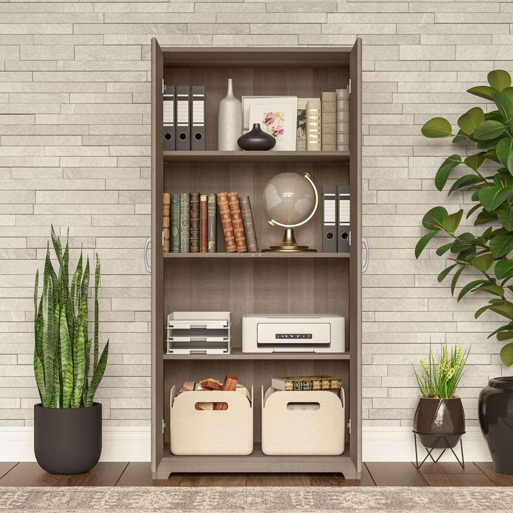 Bush Furniture - Cabot 2 Door Tall Storage in Ash Gray - WC31299 veiw 7