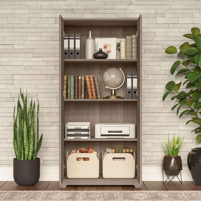 Bush Furniture - Cabot 2 Door Tall Storage in Ash Gray - WC31299 veiw 7