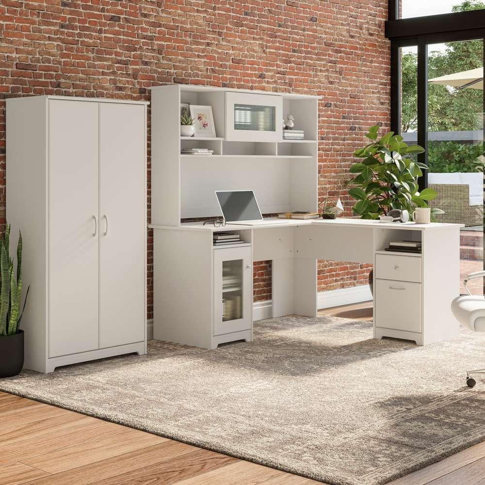 Bush Furniture - Cabot 2 Door Tall Storage in White - WC31999 veiw 8