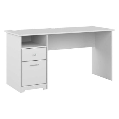 Bush Furniture - Cabot 60W Single Pedestal Desk in White - WC31960 veiw 1