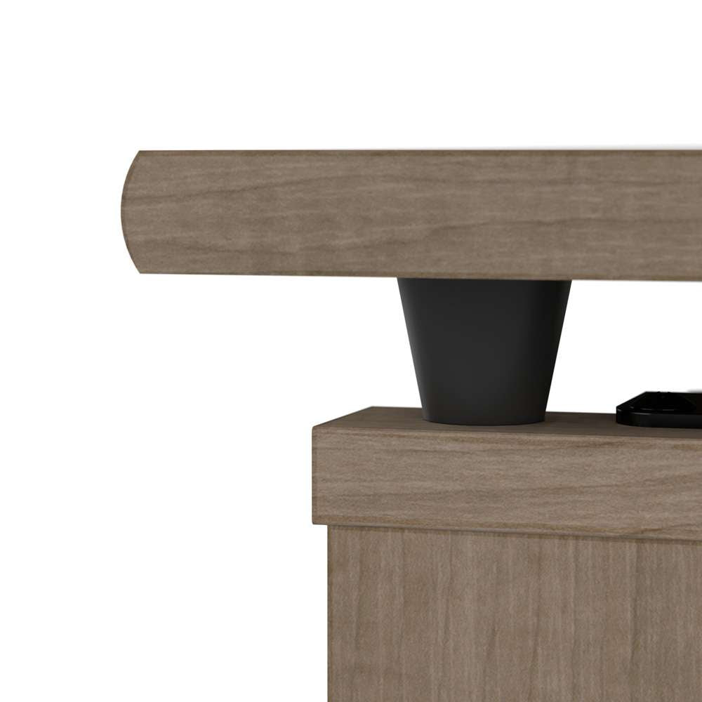 Bush Furniture - Cabot 60W Single Pedestal Desk w Sit to Stand Return in Ash Gray - CAB043AG veiw 6