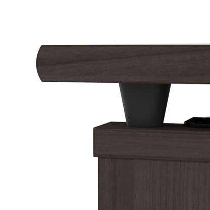 Bush Furniture - Cabot 60W Single Pedestal Desk w Sit to Stand Return in Heather Gray - CAB043HRG veiw 7