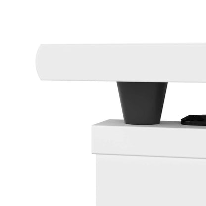 Bush Furniture - Cabot 60W Single Pedestal Desk w Sit to Stand Return in White - CAB043WHN veiw 6