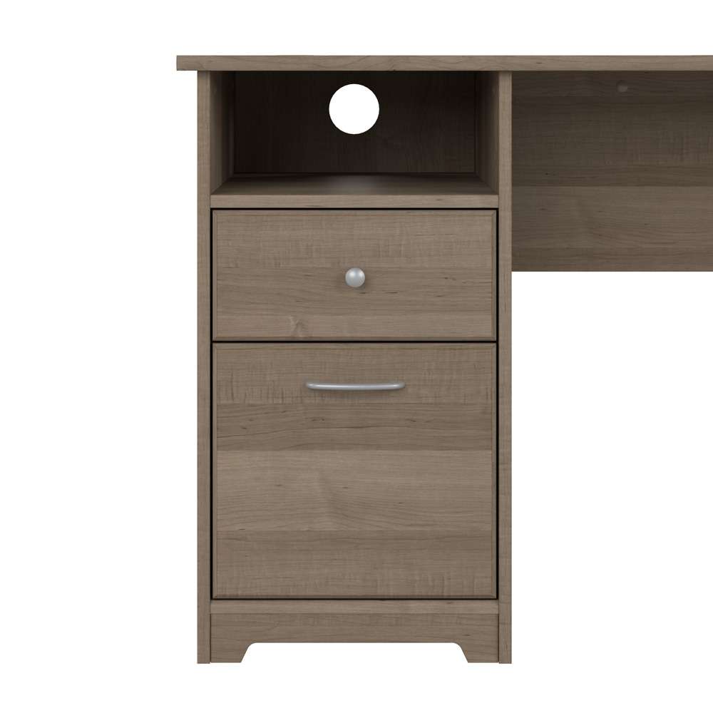 Bush Furniture - Cabot 60W Single Pedestal L Desk in Ash Gray - CAB044AG veiw 7