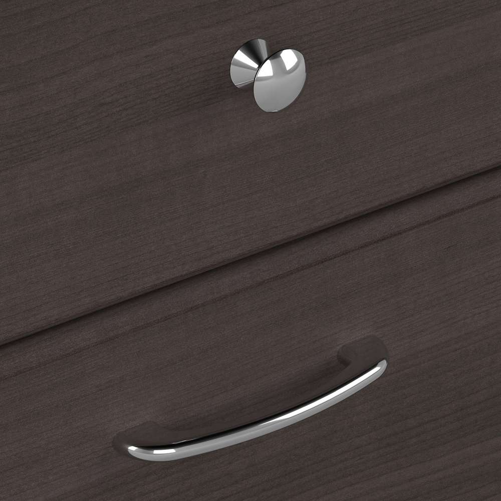 Bush Furniture - Cabot 60W Single Pedestal L Desk in Heather Gray - CAB044HRG veiw 4