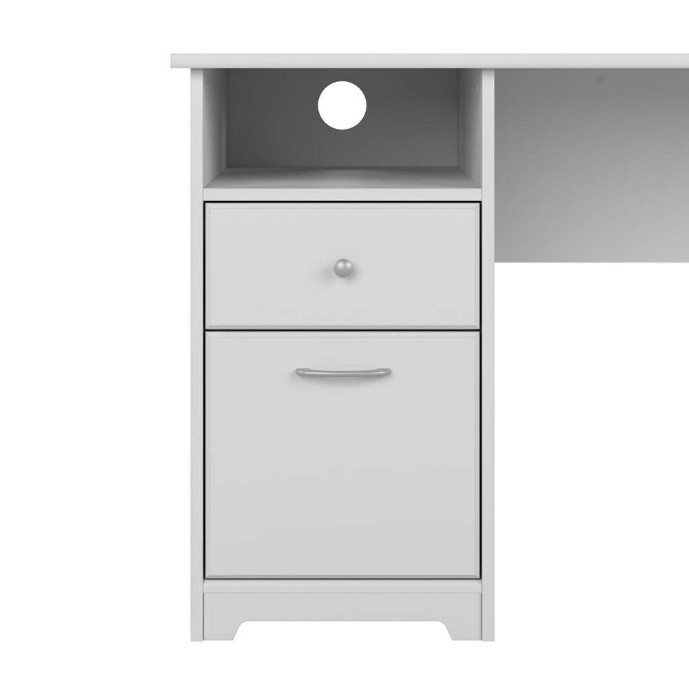 Bush Furniture - Cabot 60W Single Pedestal L Desk in White - CAB044WHN veiw 7