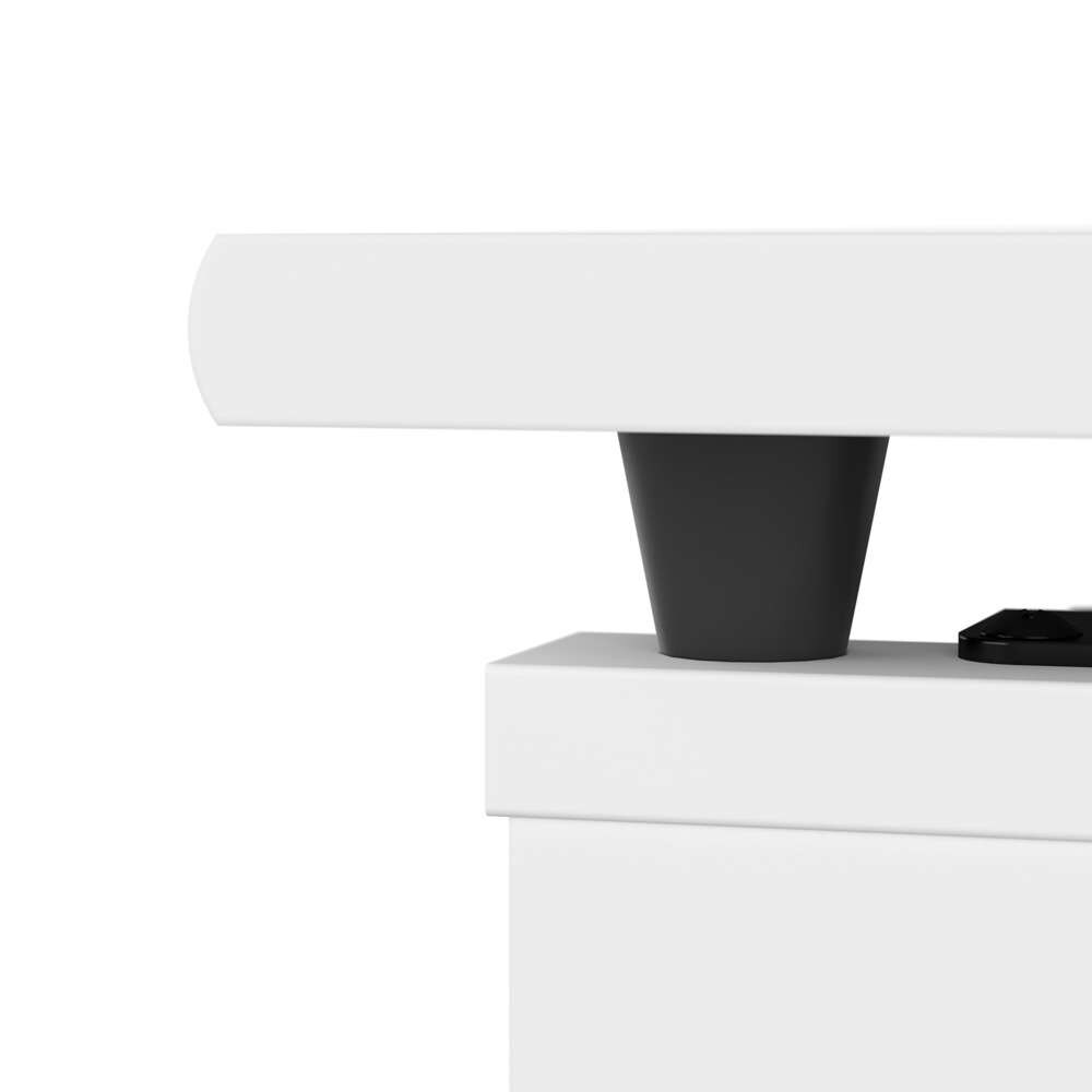 Bush Furniture - Cabot 72W Single Pedestal Desk w Sit to Stand Return in White - CAB050WHN veiw 7