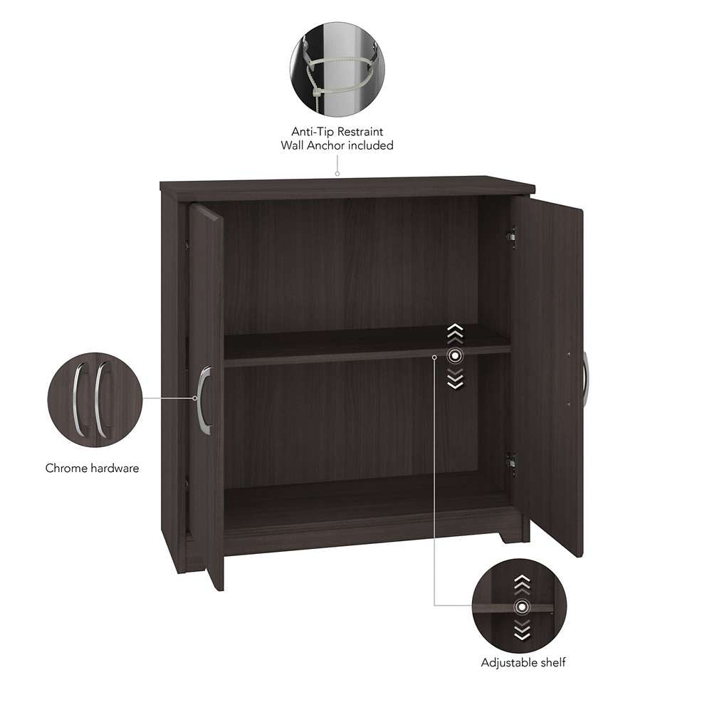 Bush Furniture - Cabot Entryway Storage Cabinet in Heather Gray - WC31798-Z veiw 3