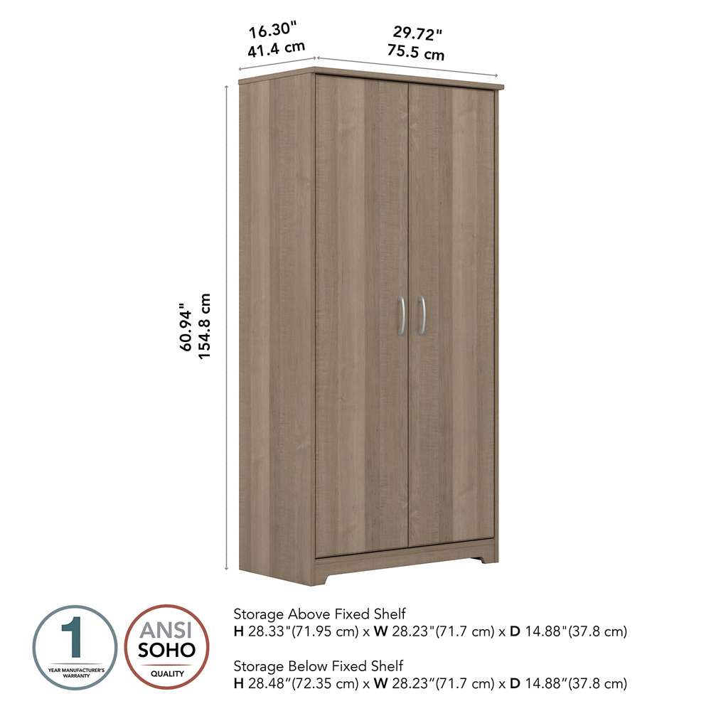 Bush Furniture - Cabot Kitchen Pantry Cabinet in Ash Gray - WC31299-Z veiw 5