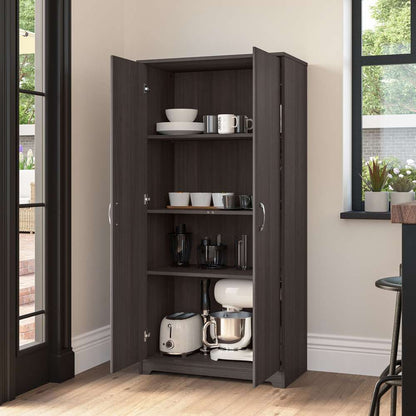 Bush Furniture - Cabot Kitchen Pantry Cabinet in Heather Gray - WC31799-Z veiw 7