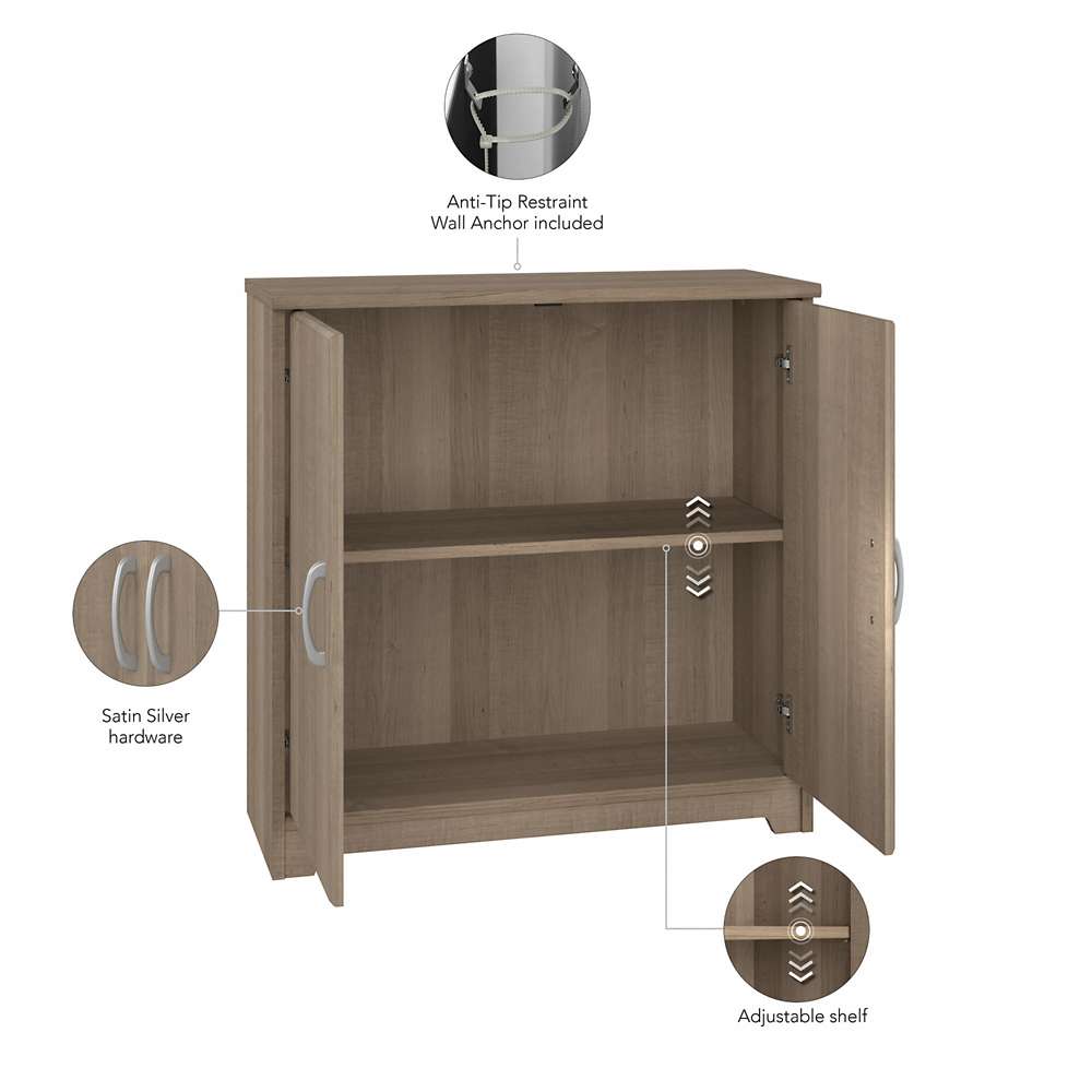 Bush Furniture - Cabot Low Bathroom Storage in Ash Gray - WC31298-Z1 veiw 3