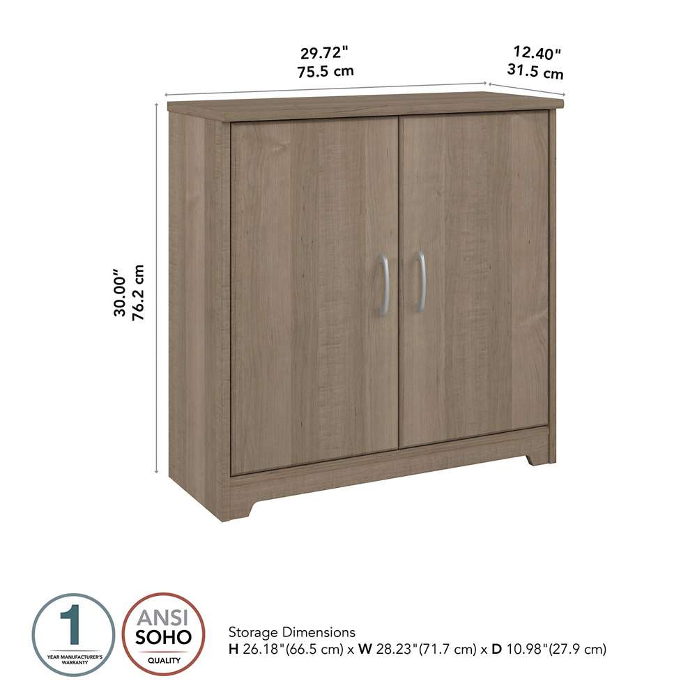 Bush Furniture - Cabot Low Bathroom Storage in Ash Gray - WC31298-Z1 veiw 5