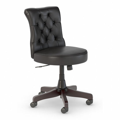 Bush Furniture - Key West Arden Lane Mid Back Occasional Tufted Chair in Black Leather - KWS019BL veiw 1