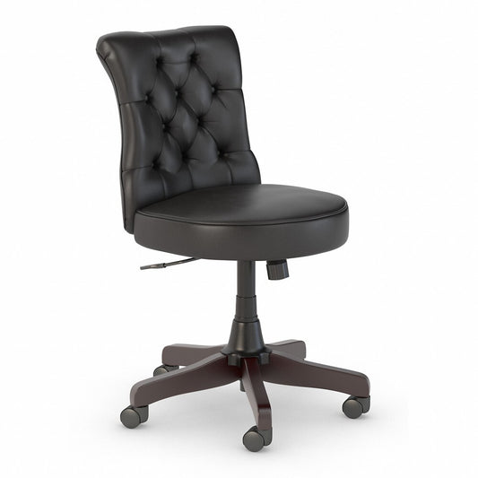 Bush Furniture - Key West Arden Lane Mid Back Occasional Tufted Chair in Black Leather - KWS019BL veiw 1