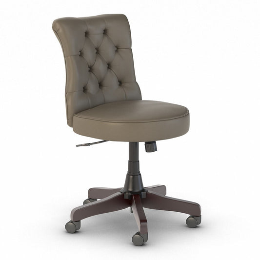 Bush Furniture - Fairview Mid Back Tufted Office Chair in Washed Gray Leather - FV018WG veiw 1