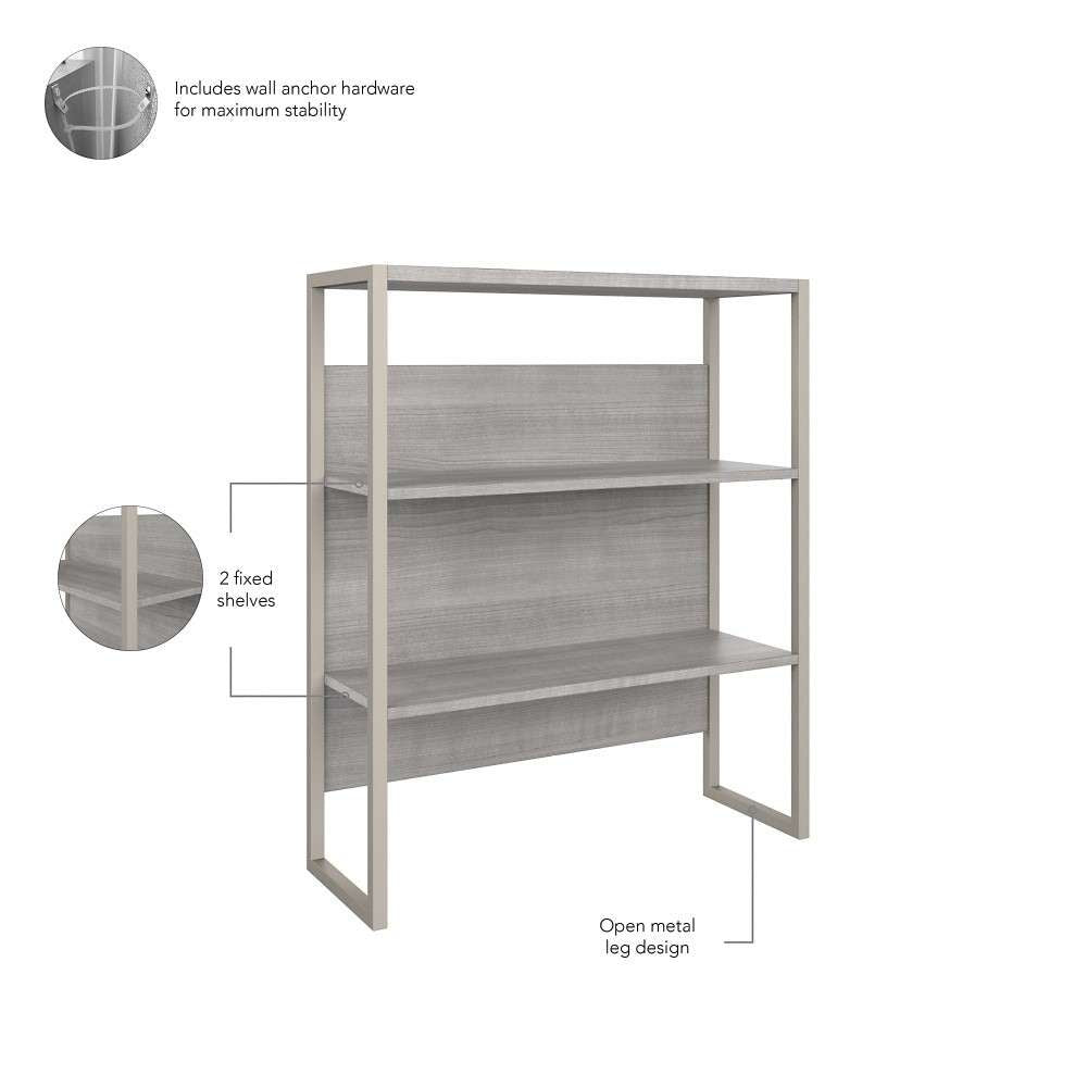 Bush Furniture - Hybrid Tall Etagere Bookcase in Platinum Gray - HYB023PG veiw 3