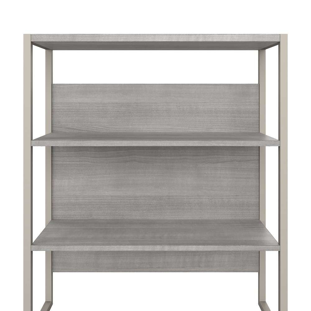 Bush Furniture - Hybrid Tall Etagere Bookcase in Platinum Gray - HYB023PG veiw 5