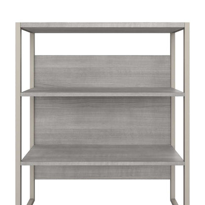 Bush Furniture - Hybrid Tall Etagere Bookcase in Platinum Gray - HYB023PG veiw 5