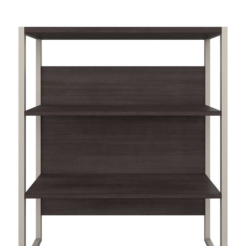 Bush Furniture - Hybrid Tall Etagere Bookcase in Storm Gray - HYB023SG veiw 5