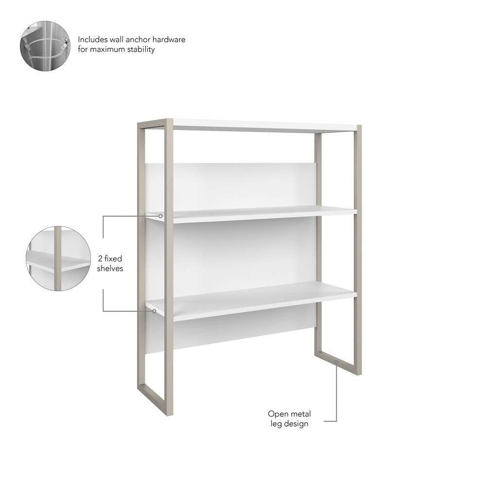 Bush Furniture - Hybrid Tall Etagere Bookcase in White - HYB023WH veiw 3