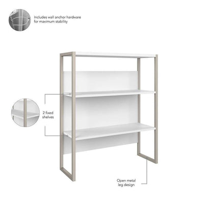 Bush Furniture - Hybrid Tall Etagere Bookcase in White - HYB023WH veiw 3