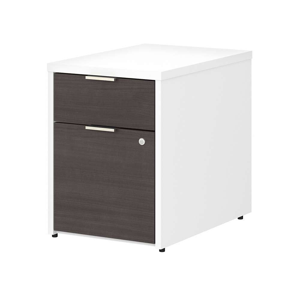Bush Furniture - Jamestown 2 Drawer File Cabinet in White and Storm Gray - JTF116SGWHSU veiw 1