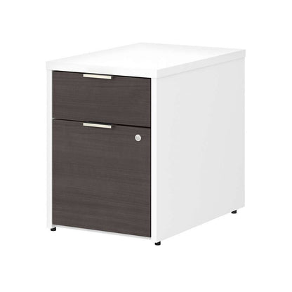 Bush Furniture - Jamestown 2 Drawer File Cabinet in White and Storm Gray - JTF116SGWHSU veiw 1