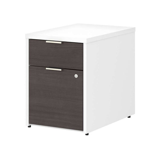Bush Furniture - Jamestown 2 Drawer File Cabinet in White and Storm Gray - JTF116SGWHSU veiw 1