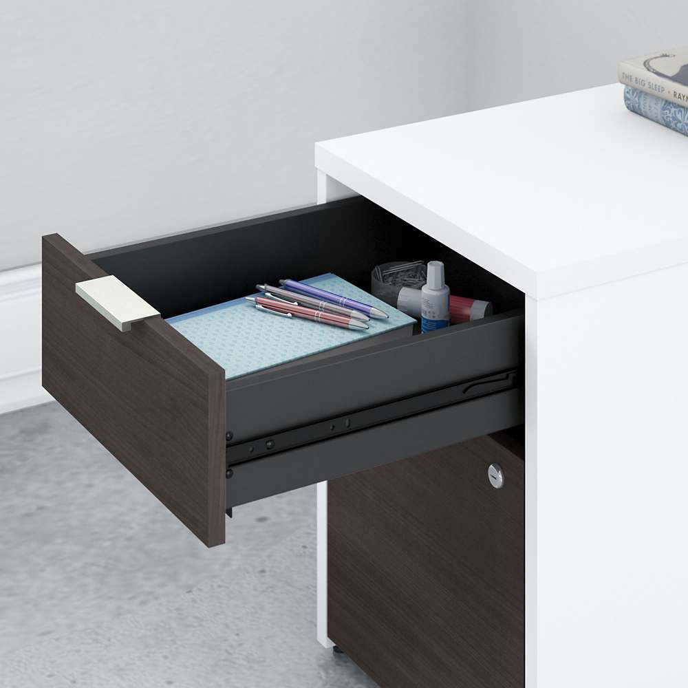 Bush Furniture - Jamestown 2 Drawer File Cabinet in White and Storm Gray - JTF116SGWHSU veiw 5
