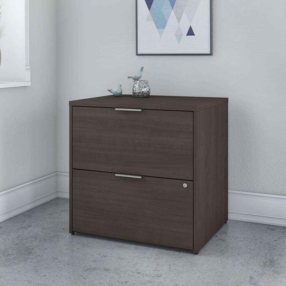 Bush Furniture - Jamestown 2 Drawer Lateral File Cabinet in Storm Gray - JTF130SGSU veiw 4