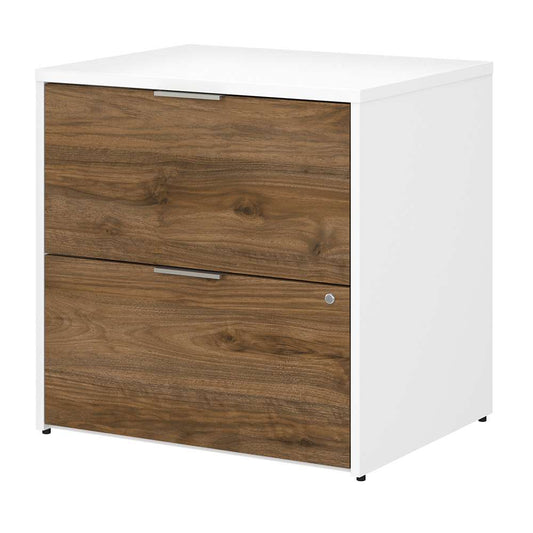 Bush Furniture - Jamestown 2 Drawer Lateral File Cabinet in White and Fresh Walnut - JTF130FWWHSU veiw 1