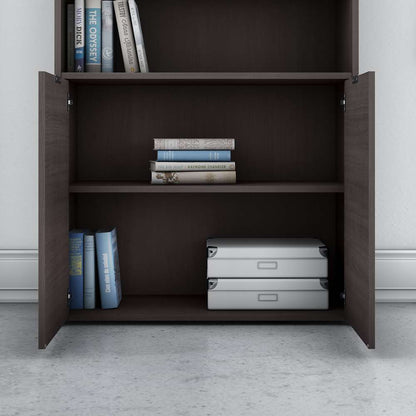 Bush Furniture - Jamestown 5 Shelf Bookcase with Doors in Storm Gray - JTB136SG veiw 5