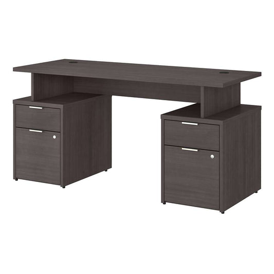 Bush Furniture - Jamestown 60W Desk with 4 Drawers in Storm Gray - JTN017SGSU veiw 1