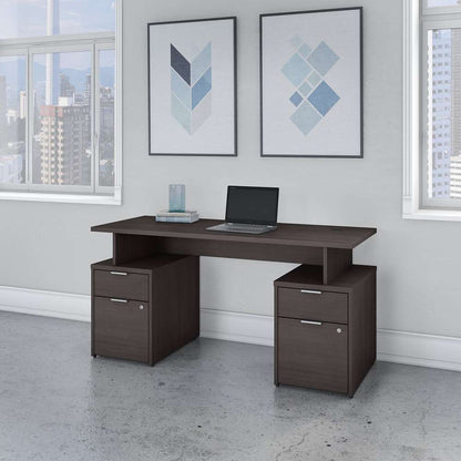 Bush Furniture - Jamestown 60W Desk with 4 Drawers in Storm Gray - JTN017SGSU veiw 4